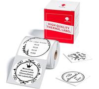 Etiquettes Thermiques Rondes,50 mmx50 mm,140 Étiquettes,Compatible avec Phomemo M110,M220,M221,M150,M250,M108,M100,M120,M200 et M260 Imprimante d'étiquettes,