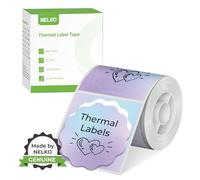 Étiquettes thermiques rondes pour étiqueteuse Nelko PM220 - 50 mm - Imperméable - Ruban adhésif multi-usage - 1 rouleau de 150 feuilles de papier thermique autocollant (dégradé bleu violet)