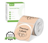 Étiquettes thermiques rondes pour étiqueteuse Nelko PM220 - 50 mm - Imperméable - Ruban adhésif multifonction - 1 rouleau de 150 feuilles de papier thermique autocollant (kaki)