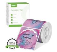 Étiquettes thermiques rondes pour étiqueteuse Nelko PM220 - 50 mm - Imperméable - Ruban adhésif multifonction - 1 rouleau de 150 feuilles de papier thermique autocollant (teinture rose violet)