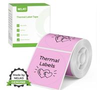 Étiquettes thermiques rondes pour étiqueteuse Nelko PM220, 50 mm, imperméable, ruban d'étiquettes multi-usages, 1 rouleau de 150 feuilles de papier thermique autocollant (rose)