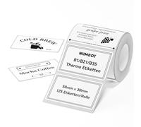 Étiquettes thermocollantes NIIMBOT, ruban d'étiquettes papier B1/B21/B3S pour école, maison, bureau, petites entreprises (Blanc-Rectangle-50 x 30 mm)