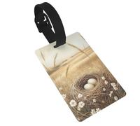 Étiquettes tissées en forme de nid d'oiseau de campagne - Idéales pour les sacs à dos de voyage, croisière, sac à dos