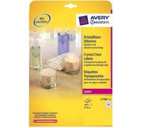 Avery Étiquettes Crystal Clear L7780-25 Ø 40 mm film polyester transparent pour verre 600 pièces