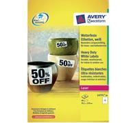 Avery Étiquettes plastiques L4774-20 - film polyester blanc 99.1x139 mm, 80 pcs, fixation permanente