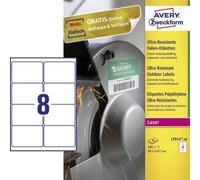 Etiquettes Universelles Avery-Zweckform L7914-40 99.1 X 67.7 Mm Film De Polyéthylène Blanc 320 Pc(S) Permanente