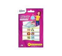 Avery Étiquettes autocollantes motif animaux Inscriptibles 36 pièces 1,3×4,5 cm Lavables 40°C