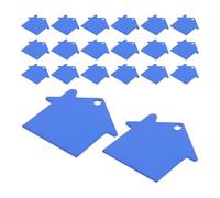 Étiquettes Vierges Bleu 20 Pièces Forme Maison, en Aluminium | Bords Arrondis Polis, Trous Percés Suspendre, Usage Signalétique, Administrateurs et Gestionnaires