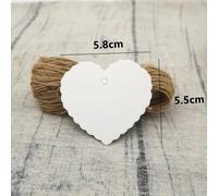 Étiquettes Volantes En Forme De Coeur En Papier Kraft,Blanc,Noir,Marron,Étiquette De Bagage Bricolage Pour Vêtements,Note De Mariage,Étiquette De Prix Vierge Avec Ul,100 Pièces - Type White 5.5x5.8cm