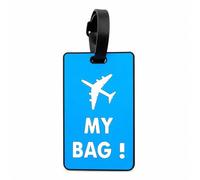 Étiqute Bagage en Silicone, À, Avion Bleu 11x7 (35g) | Surface icriptible, Marqueur bagage, Séjrs à l'étranger, Pr aventuriers