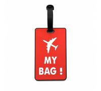 Étiqute Bagage en Silicone, À, Avion Rouge 11x7 (35g) | Surface icriptible, Marqueur bagage, Séjrs à l'étranger, Pr aventuriers