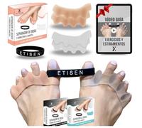 ETISEN, (2 pairs = 2 niveles), Redresser les orteils avec Bandeau Anti Hallux Valgu, Séparateurs Doigts Pieds, Emballage avec Vidéo Guide Exercices, Separadores de dedos (charnu et transparent)