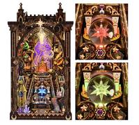 ETKVR Book Nook Kit,Kit Miniature à Monter, Puzzle 3D en Bois Style Maison de Poupée, Allée Miniature à Insérer dans Une Bibliothèque,Décoration pour Adultes et Ados - Signes du Zodiaque