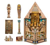 ETKVR Book Nook Kit pour Adultes,Kit Maison en Miniature, Puzzle 3D Bois | Égypte Pharaon Momie Booknook Maquette Maison de Poupée a Construire Bibliothèque Décoration avec lumière LED, 233 pièces