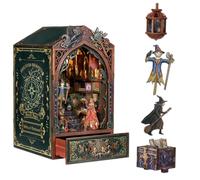 ETKVR DIY Book Nook Kit, Booknook Maison de Poupées Miniatures en Bois | Maisons a Construire avec Tiroir pratique et lumière LED, Miniature House Cadeau de Bricolage pour Adultes, 410 pièces