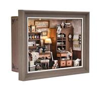 ETKVR Kit Book Nook, Cadre Photo en Forme de Coin à Livres, Puzzle 3D | Kit Miniature de Maison de Poupée à Fixer au Mur, Insert pour étagère, à Monter Soi-Même pour Décorer Une étagère