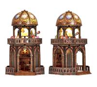 ETKVR Mini-Maison à Monter soi-même pour Adultes, Puzzle 3D Book Nook | Kit de maison de poupées miniature avec Lumière LED, Cadeau Créatif pour Famille Anniversaire ou Noël, Tour Observatory
