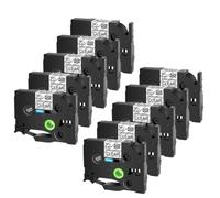 ETkzql 3 à 10 pièces-Rubans adhésifs acryliques compatibles avec Le Ruban d'étiquettes TZ TZe S231 S631 S241 12mm Compatible avec Le Fabricant PT 1010B PT E300(10PK Black on Clear)