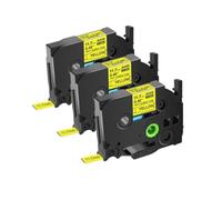ETkzql Étiquettes à Tubes thermorétractables, 3, 5, 10 pièces, compatibles avec Les Bandes d'étiquettes HS 231 HSe 231 Compatible avec imprimante d'étiquettes PT E100 PT D200(3PK Black on Yellow)