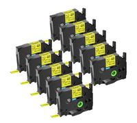 ETkzql Étiquettes de Tubes thermorétractables 3-10PK, compatibles avec HS HSe-231 631, Ruban d'étiquettes Noir sur Blanc Compatible avec Fabricant p-toch PT-1000 PT-1010(10PK Black on Yellow)