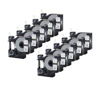 ETkzql Étiquettes de Tubes thermorétractables, 3 ou 10 Paquets, compatibles avec Le Ruban d'étiquettes Industriel 18055 18056 1805112mm Compatible avec Fabricant 1000 5200(10PK Black on White)