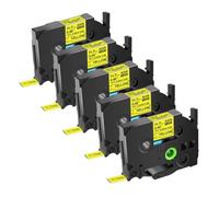 ETkzql Étiquettes de Tubes thermorétractables, Paquet de 3 à 20, compatibles avec HSE HS 231 HS 631, Ruban Noir sur Blanc de 11.7 Mm Compatible avec imprimante PT 1010(5PK Black on Yellow)