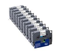 ETkzql Paquet de 10 Tubes thermorétractables 5 8mm Ruban d'étiquettes HSe211 HSe-211 HSe 211 Noir sur Blanc Compatible avec l'étiqueteuse