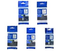 ETkzql Ruban d'étiquettes laminé Noir sur Blanc, 6mm, 5 Paquets, Compatible avec Les Fournitures d'imprimante Compatible avec numéro de pièce TZe TZ 211 221 231 241 251