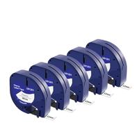 ETkzql Ruban d'imprimante Noir sur Blanc, 3, 5 ou 10 Paquets, Compatible avec Les Bandes LT 91201, Remplacement Compatible avec étiqueteuse LT100H(5PK Black on White)