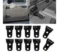 ETL INDUSTRIES Lot de 10 cache-charnières de porte et de capot moteur - Accessoires extérieurs pour Jeep Wrangler JL JLU Sport Sahara Freedom Rubicon Unlimited Gladiator JT 2 portes 4 portes 2018-2023