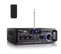 Etlephe 298 Pro Mini Amplificateur Bluetooth 5.0, Audio HiFi 2 Canaux, Max 500W x 2 RMS, 50W x 2, Récepteur Stéréo, Aigus et Basses Avec USB/RCA/MIC/FM