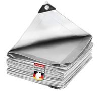 etm Bâche 240 g/m², imperméable, 6 x 10 m, blanche, pour protection contre les intempéries, idéale pour le jardin, résistante aux UV, revêtue des deux côtés, imperméable et lavable