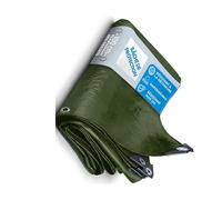 etm - Bâche imperméable avec oeillet - Bâche de Protection Usage extérieur intérieur - Bâche étanche, résistante aux UV pour Bateaux Chantiers travaux - Epaisse densité 240 g/m², Vert 6x10 m