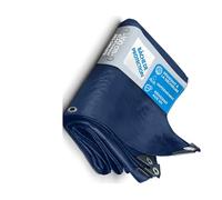 etm - Bâche imperméable avec oeillet - Bâche de Protection Usage extérieur intérieur - Bâche étanche, résistante aux UV pour Bateaux Chantiers travaux - Epaisse densité 140 g/m², Bleu 6x10 m