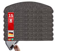 etm Lot de 15 tapis d'escalier d'origine, 20 couleurs et 20 modèles au choix, semi-circulaires, 65 x 23,5 cm, anthracite Alto