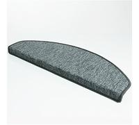 etm - Marchettes d'escalier Autocollantes - Tapis d'escalier antidérapant - Tapis de marches en Fibres synthétiques Anti-allergiques - 1 pièce nezs de Marche Demi-Lune - London, 23x65 cm, Anthracite