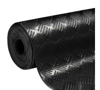 etm - Revêtement de Sol en Caoutchouc antidérapant - Tapis de Sol Usage Industriel - Protection amortissante Contre Les Chocs et l'usure pour Zones de Chargement - Karo, Noir 100x400 cm, 3mm