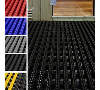etm Tapis antidérapant caillebotis PVC | idéal Surface Humide | Tapis intérieur extérieur, Tapis Industriel | multigrip, 90x300cm - Noir