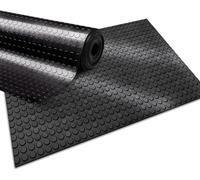 etm - Tapis de Sol en Caoutchouc à pastilles - Revêtement de Sol Industriel - Protection de Sol pour remorques, Zones de déchargement, centres commerciaux - 3 mm d'épaisseur - Noir 100 x 600 cm