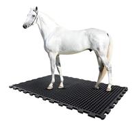 etm Tapis d'écurie en caoutchouc - 100 x 100 cm - Sol d'écurie - Système de puzzle - Antidérapant et ménage les articulations - Épaisseur : 20 mm - Buffalo