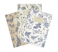 etmamu 143 Lot de 3 cahiers A5 - Motif oiseaux et papillons lignés