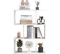 ETNIC ART - Bibliothèque Etagère Bureau Blanc Moderne Contemporain Double Face Séparateur De Pièce en Bois Maison Jour 70x23.5x96 Etagères Autoportantes Etagères Cubes Mur Design Entrée Salon