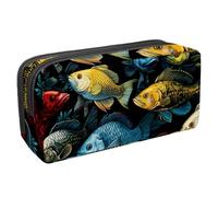 etoenbrc Trousse à crayons avec fermeture éclair - Motif poisson J - Étanche - Fournitures de bureau - Organiseur de papeterie pour adolescentes, filles, adultes, étudiants, multicolore, Taille