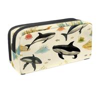 etoenbrc Trousse à crayons peinte Whale J avec fermeture éclair, étanche, fournitures de bureau, organisateur de papeterie pour adolescents, filles, adultes, étudiants, multicolore, Taille unique,