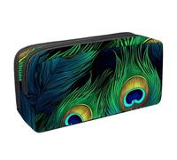 etoenbrc Trousse à crayons, quatre plumes de paon avec fermeture éclair, étanche, fournitures de bureau, organisateur de papeterie pour adolescentes, filles, adultes, étudiants, multicolore, Taille