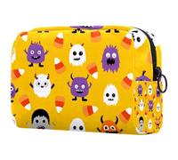 etoenbrc Trousse de maquillage réutilisable motif fantômes et chauves-souris, grande trousse de toilette pour adolescentes, filles, femmes, 18,5 x 7,6 x 13 cm, Multicolore 5., One Size