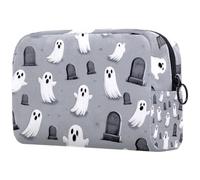 etoenbrc Trousse de maquillage réutilisable motif fantômes et chauves-souris, grande trousse de toilette pour adolescentes, filles, femmes, 18,5 x 7,6 x 13 cm, Multicolore 7., One Size