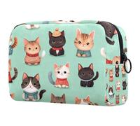 etoenbrc Trousse de maquillage réutilisable motif fantômes et chauves-souris, grande trousse de toilette pour adolescentes, filles, femmes, 18,5 x 7,6 x 13 cm, Multicolore 9., One Size