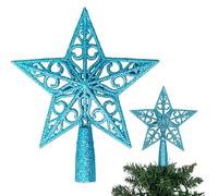Étoile à Paillettes incassables pour décoration de Sapin de Noël, Couronne de Sapin de Noël, 14,5 cm, Bleu Glacier