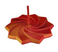 Étoile Anti-Stress imprimée en 3D avec poignée - Jouet sensoriel, étoile Anti-Stress hexagonale fractale avec poignée, for Noël ou Un Anniversaire(Red-Gold,Large)